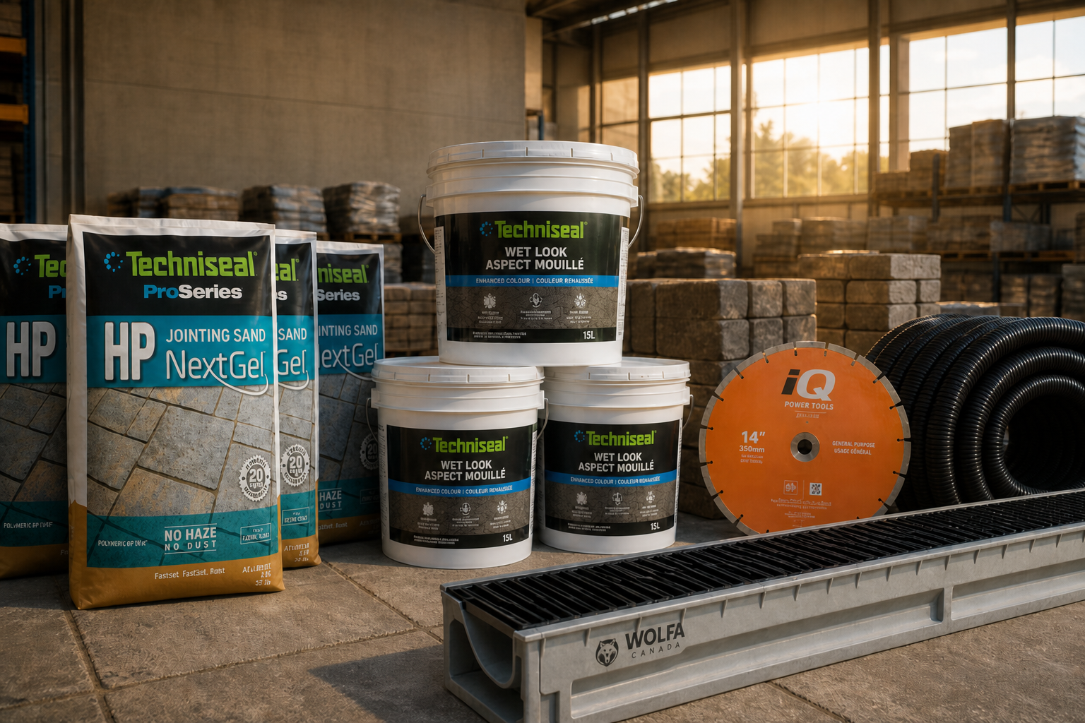 Produits horticoles professionnels sur béton brut