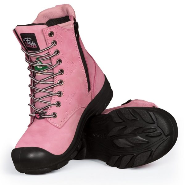 Botte 8" lacée et fermeture éclair, cuir nubuck G5-11