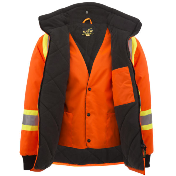 Manteau d'hiver doublé avec bandes réfléchissantes, noir(N), - Image 5